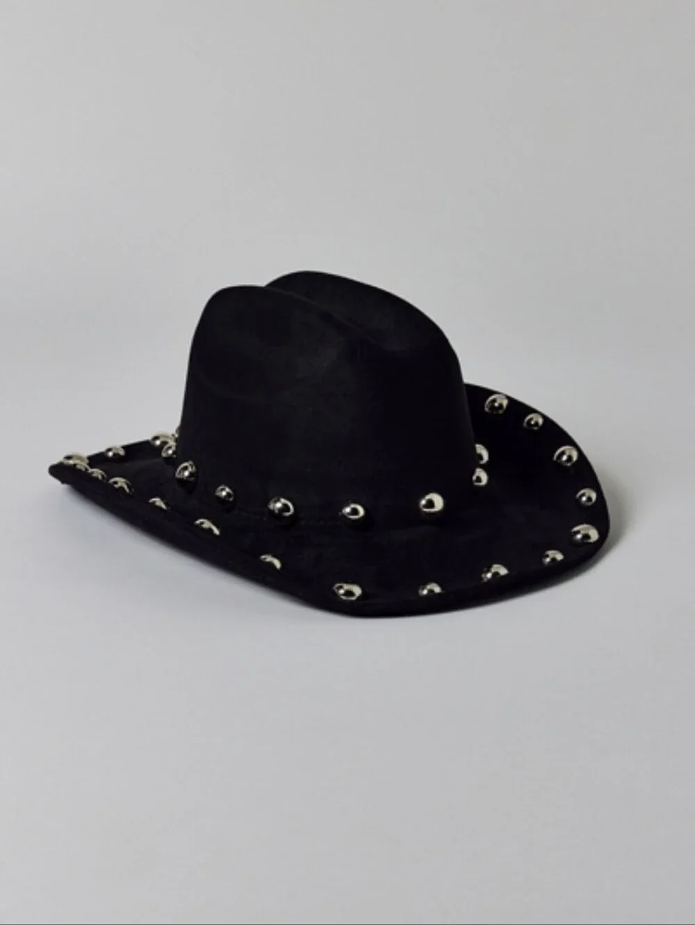 NWT Urban Outfitters Black Studded Faux Suede Women's Cowboy Hat